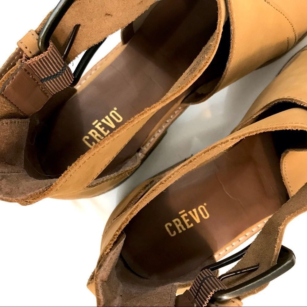 Crevo Tan Cutout Ankle Booties with Buckle - Picture 6 of 8